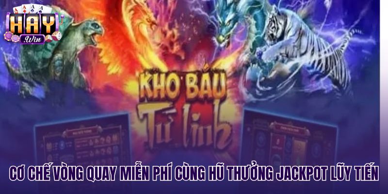 Vòng quay miễn phí cùng hũ Jackpot Kho báu tứ linh