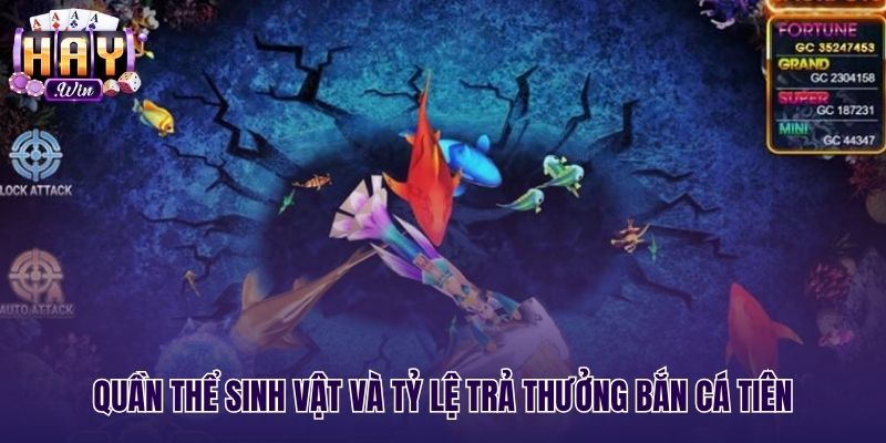 Bảng tỷ lệ nhân điểm sinh vật biển Bắn cá tiên