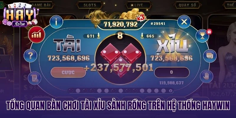 Giao diện tài xỉu sảnh rồng cùng chu kỳ phiên 45 giây